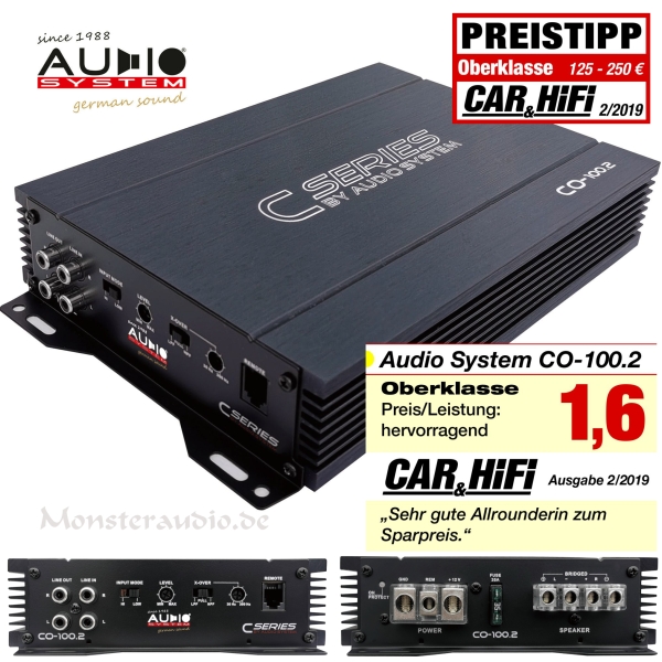 Audio System CO-100.2 2-Kanal Verstärker Endstufe CO100.2